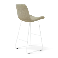 Barkruk Nino-Fé wit onderstel taupe melange 75 cm