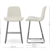 Barkruk Nino-Fé zwart onderstel cottonbeige 65 cm