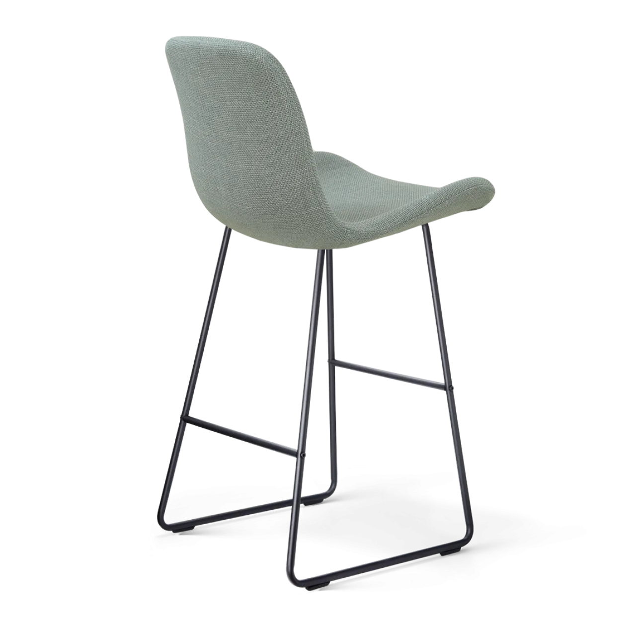 Barkruk Nino-Fé zwart onderstel saliegroen 75 cm