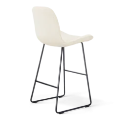 Barkruk Nino-Fé zwart onderstel rib beige 75 cm