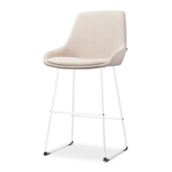 Barkruk Nino-Isa beige - wit onderstel - 65 cm