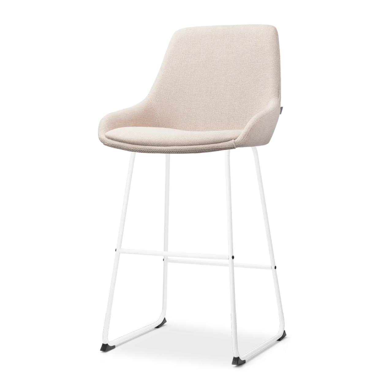 Barkruk Nino-Isa beige - wit onderstel - 75 cm