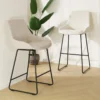 Barkruk Nino-Isa beige - zwart onderstel - 75 cm