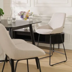 Barkruk Nino-Isa beige - zwart onderstel - 75 cm