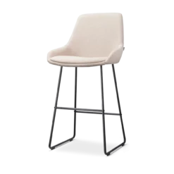Barkruk Nino-Isa beige - zwart onderstel - 75 cm