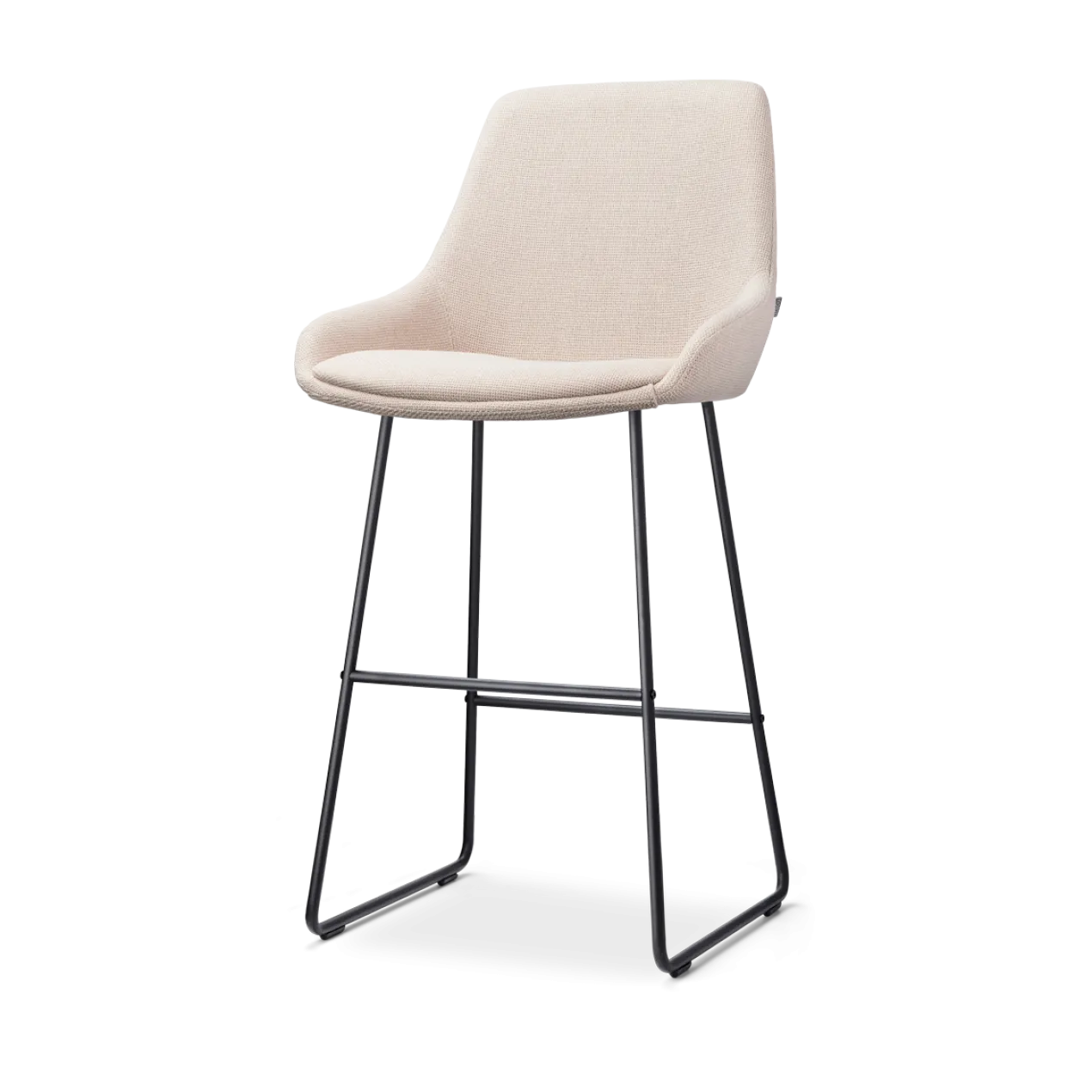 Barkruk Nino-Isa beige - zwart onderstel - 75 cm