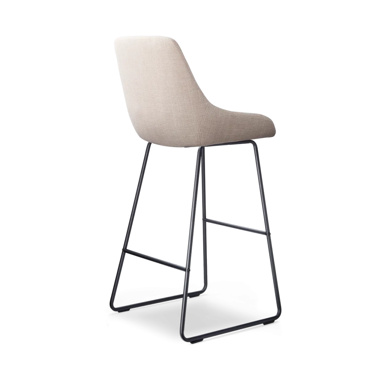 Barkruk Nino-Isa beige - zwart onderstel - 75 cm