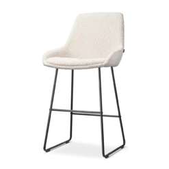 Barkruk Nino-Isa bouclé beige - zwart onderstel - 65cm