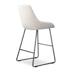 Barkruk Nino-Isa bouclé beige - zwart onderstel - 65cm