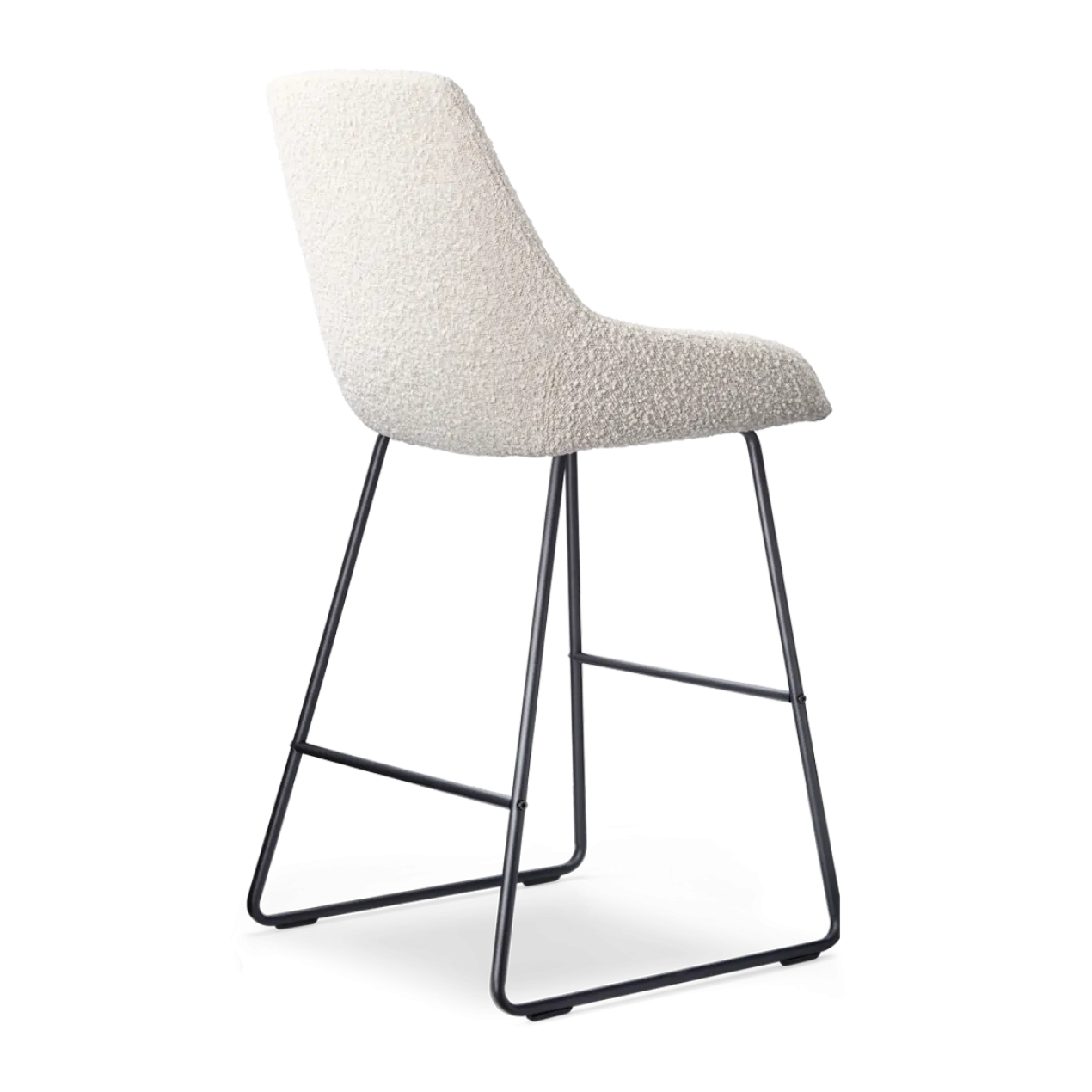 Barkruk Nino-Isa bouclé beige - zwart onderstel - 65cm