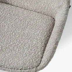 Barkruk Nino-Isa bouclé taupe - wit onderstel - 75 cm