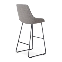 Barkruk Nino-Isa bouclé taupe - zwart onderstel - 75 cm