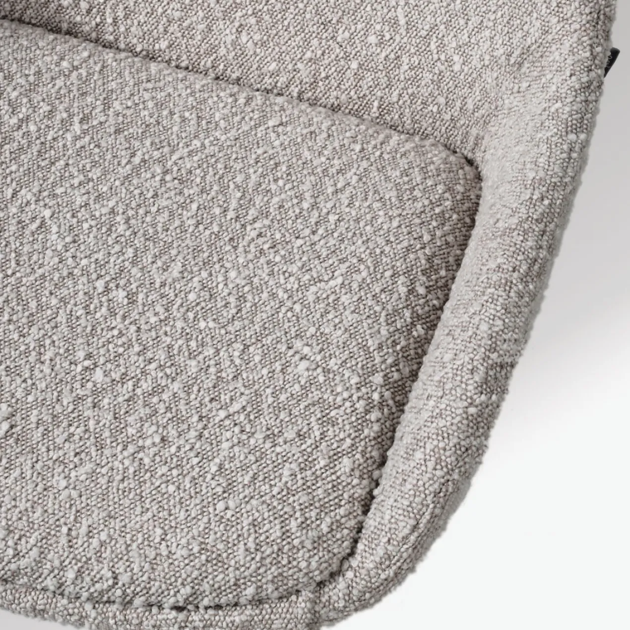 Barkruk Nino-Isa bouclé taupe - zwart onderstel - 75 cm