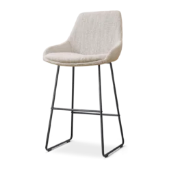 Barkruk Nino-Isa grijs beige gemêleerd - zwart 75 cm