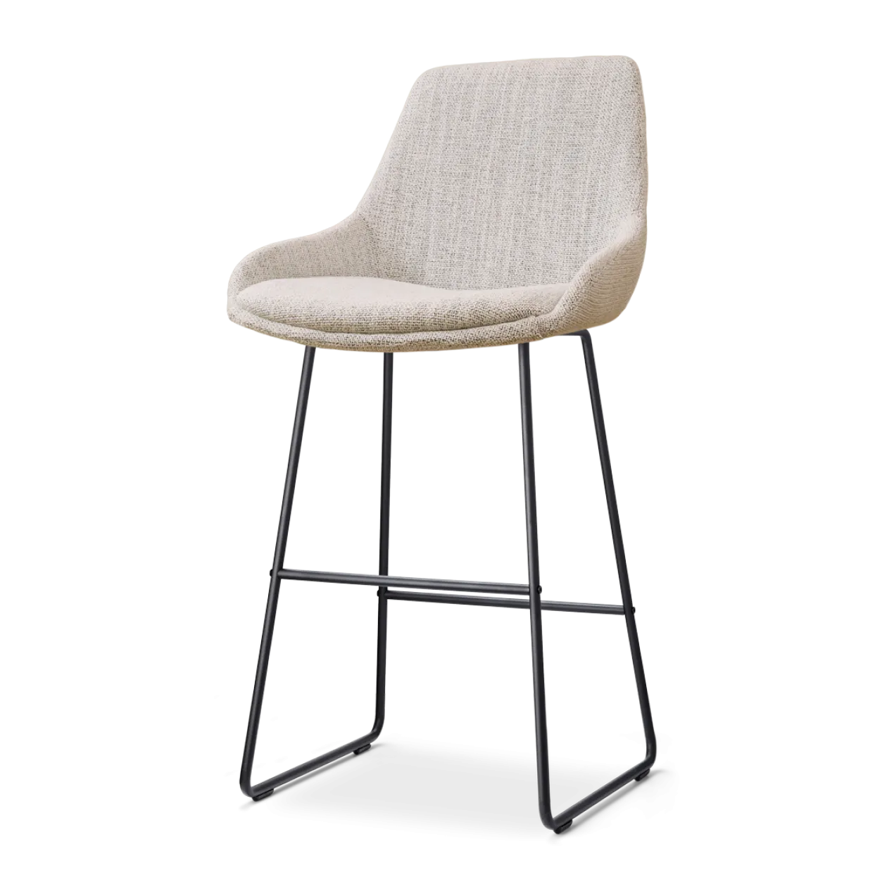 Barkruk Nino-Isa grijs beige gemêleerd - zwart 75 cm