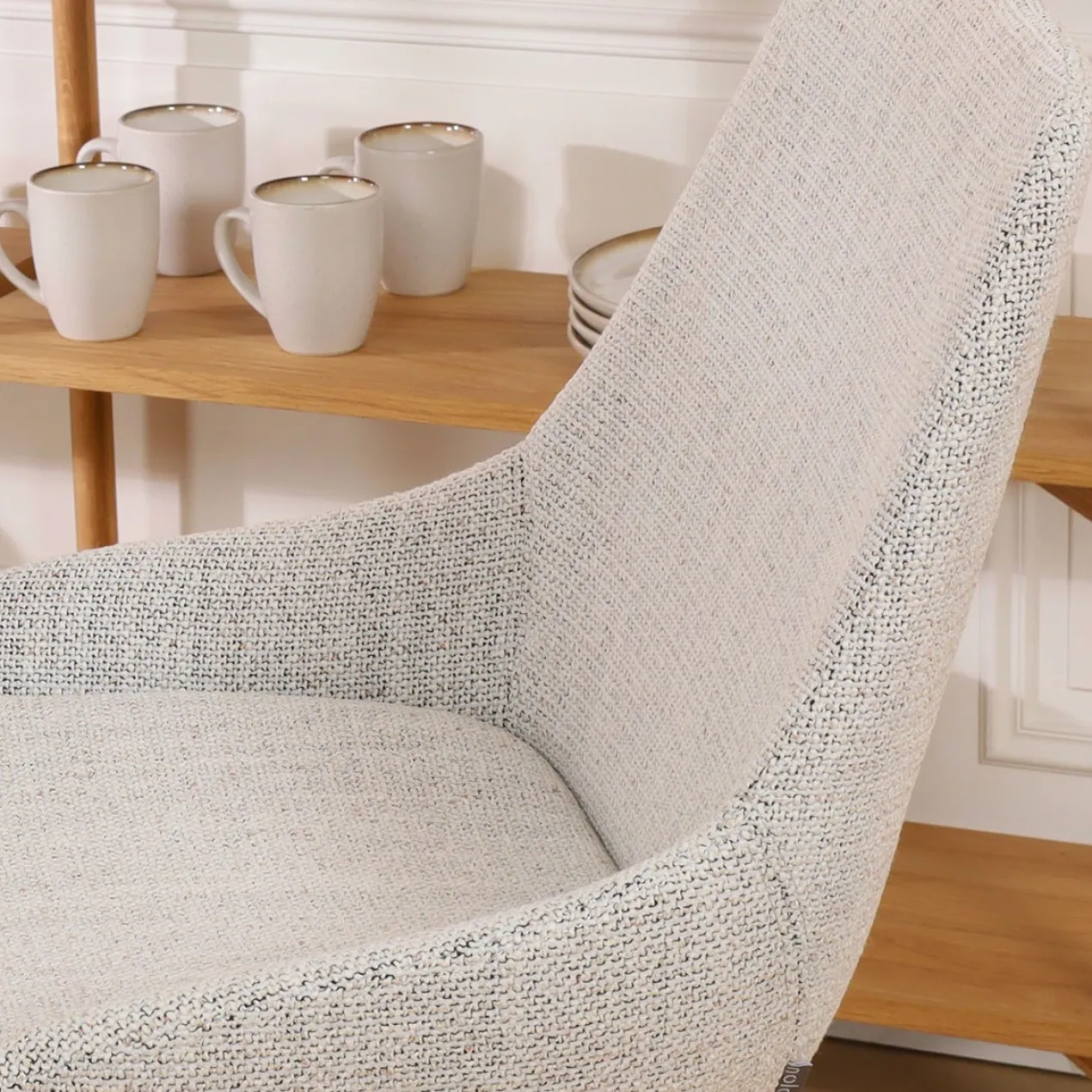 Barkruk Nino-Isa grijs beige gemêleerd - zwart 75 cm