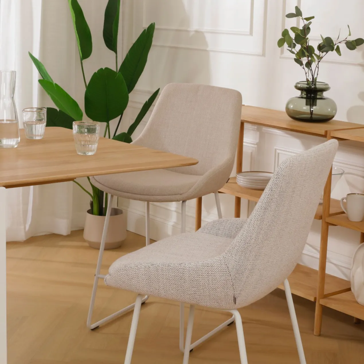 Barkruk Nino-Isa grijs beige gemêleerd - wit 65 cm