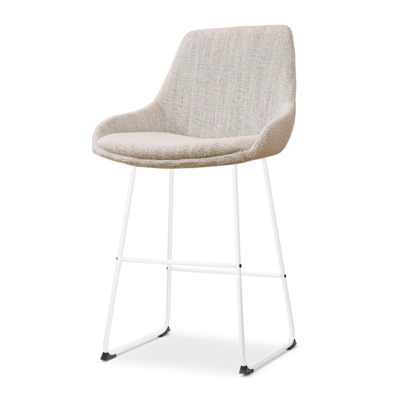 Barkruk Nino-Isa grijs beige gemêleerd - wit 65 cm