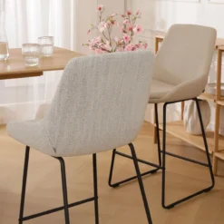 Barkruk Nino-Isa grijs beige gemêleerd - zwart 65 cm