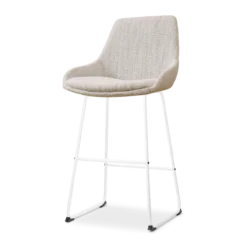 Barkruk Nino-Isa grjis beige gemêleerd - wit 75 cm