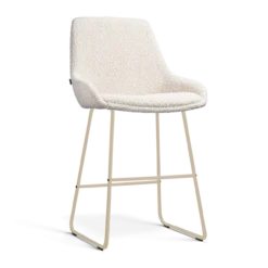 Barkruk Nino-Isa H65 cm beige onderstel bouclé beige