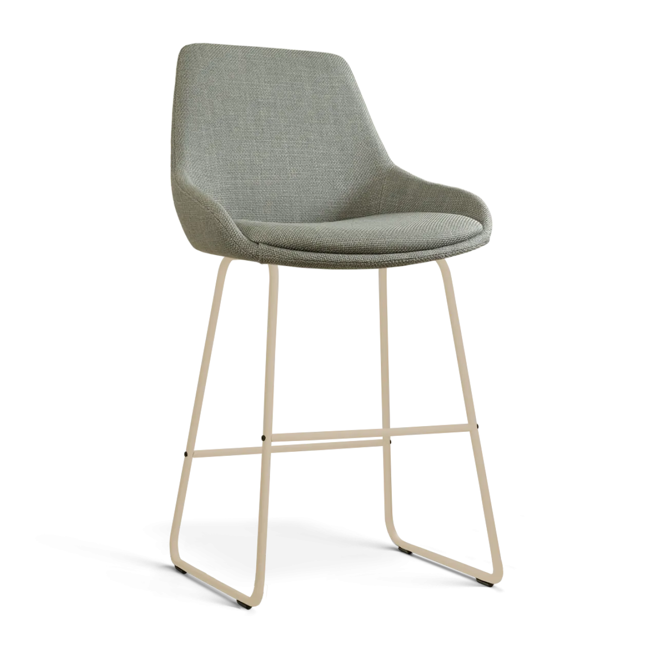 Barkruk Nino-Isa H65 cm beige onderstel saliegroen