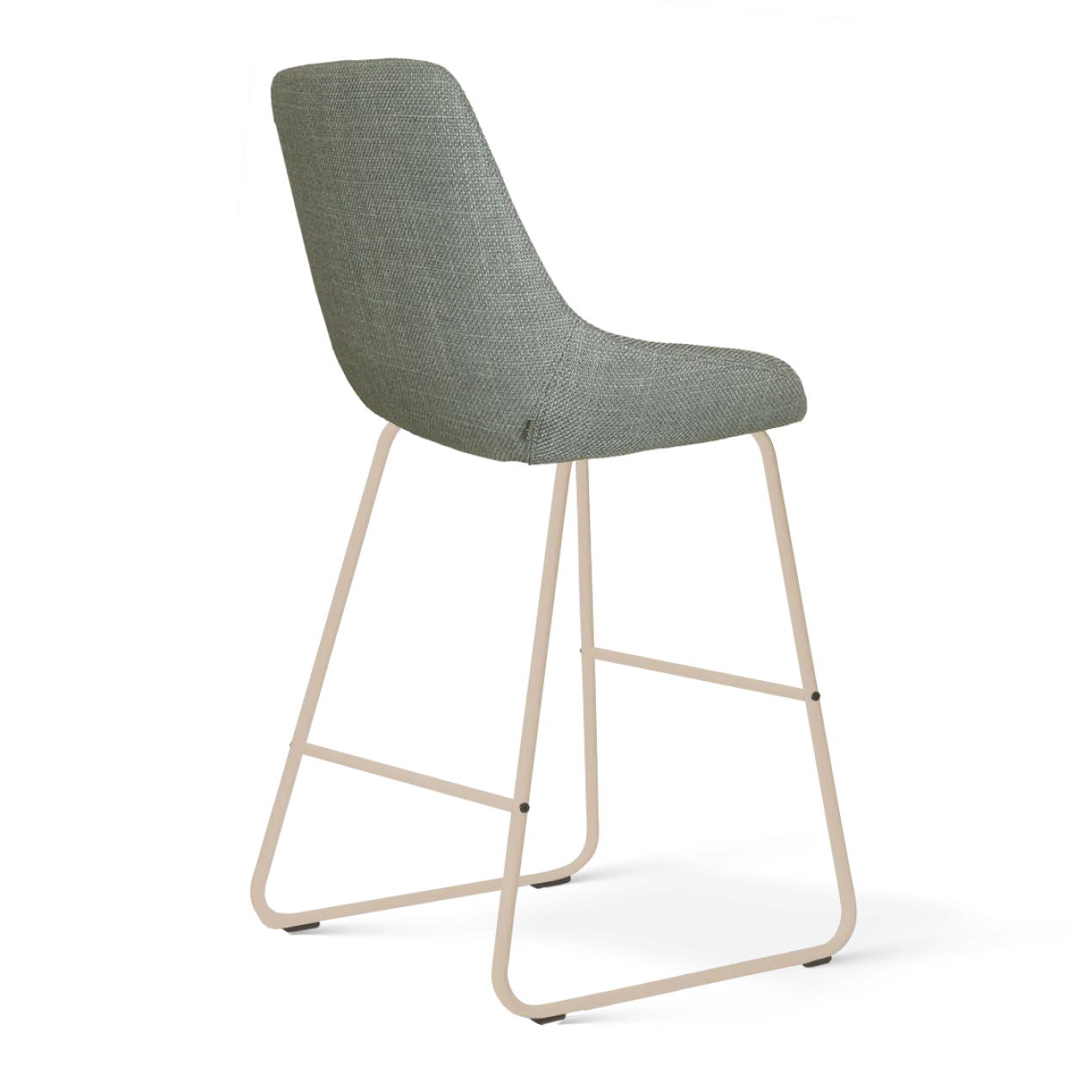 Barkruk Nino-Isa H65 cm beige onderstel saliegroen