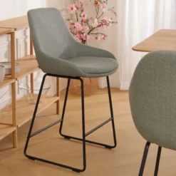 Barkruk Nino-Isa licht groen - zwart onderstel - 65 cm