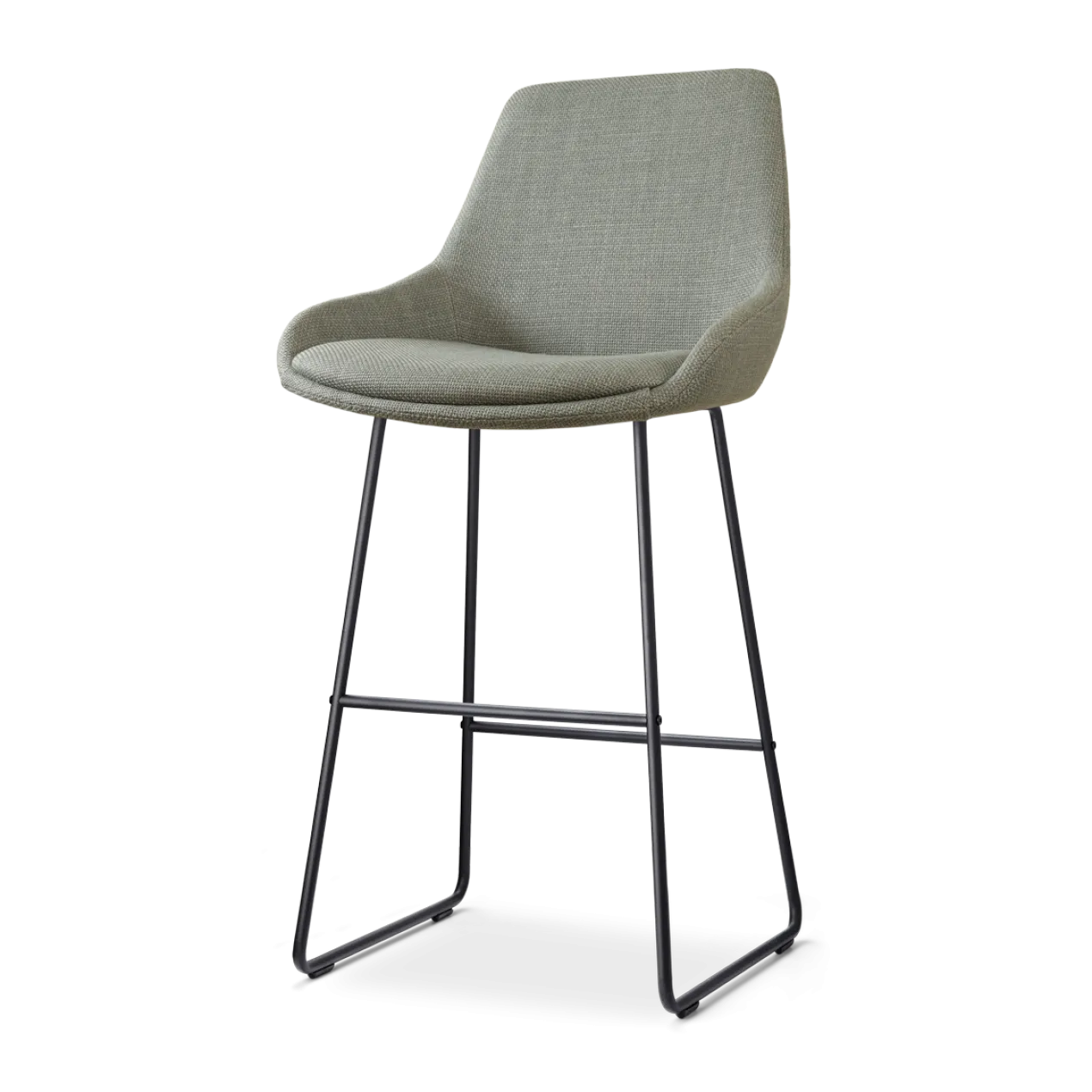 Barkruk Nino-Isa saliegroen - zwart onderstel - 75 cm