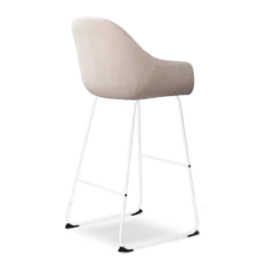 Barkruk Nino-Mae beige - wit onderstel - 75 cm