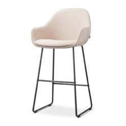 Barkruk Nino-Mae beige - zwart onderstel - 75 cm