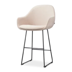 Barkruk Nino-Mae beige - zwart onderstel - 65 cm