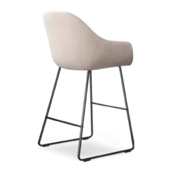 Barkruk Nino-Mae beige - zwart onderstel - 65 cm