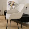 Barkruk Nino-Mae bouclé beige - zwart onderstel - 65 cm