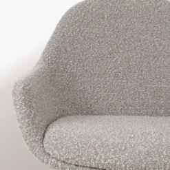 Barkruk Nino-Mae bouclé taupe - wit onderstel - 65 cm