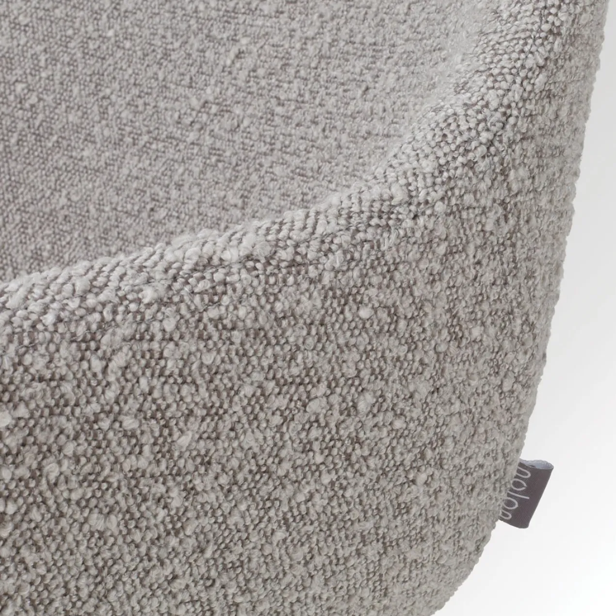 Barkruk Nino-Mae bouclé taupe - wit onderstel - 65 cm