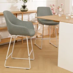 Barkruk Nino-Mae licht groen - wit onderstel - 75 cm