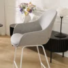 Barkruk Nino-Mae warm grijs - wit onderstel - 75 cm