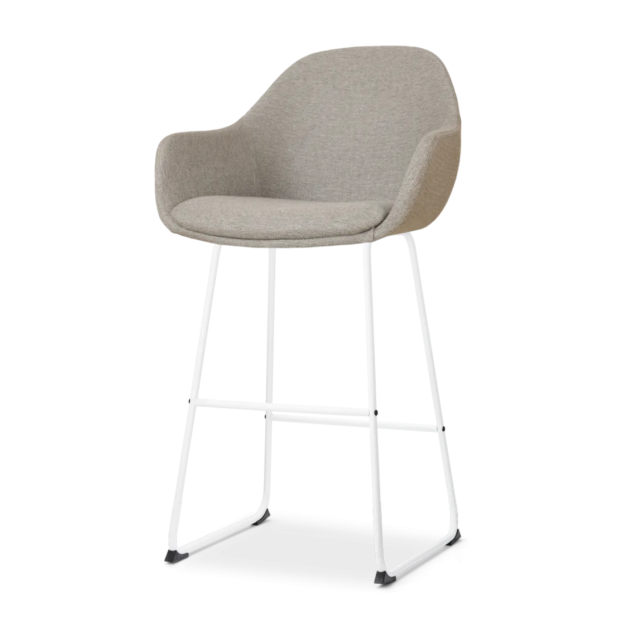 Barkruk Nino-Mae warm grijs - wit onderstel - 75 cm