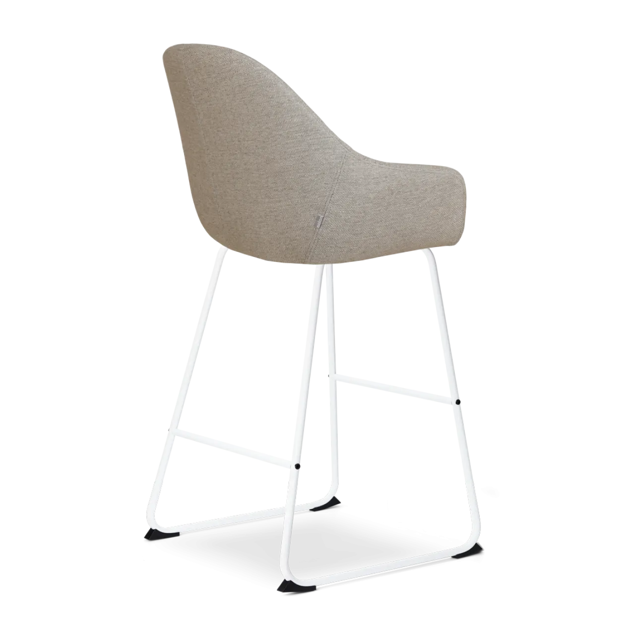 Barkruk Nino-Mae warm grijs - wit onderstel - 75 cm