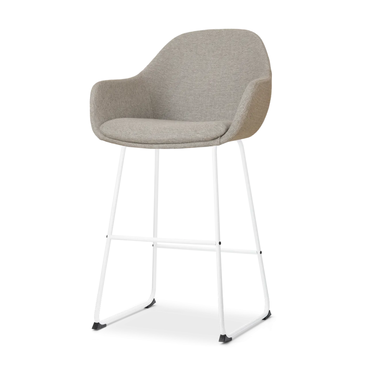 Barkruk Nino-Mae warm grijs - wit onderstel - 65 cm