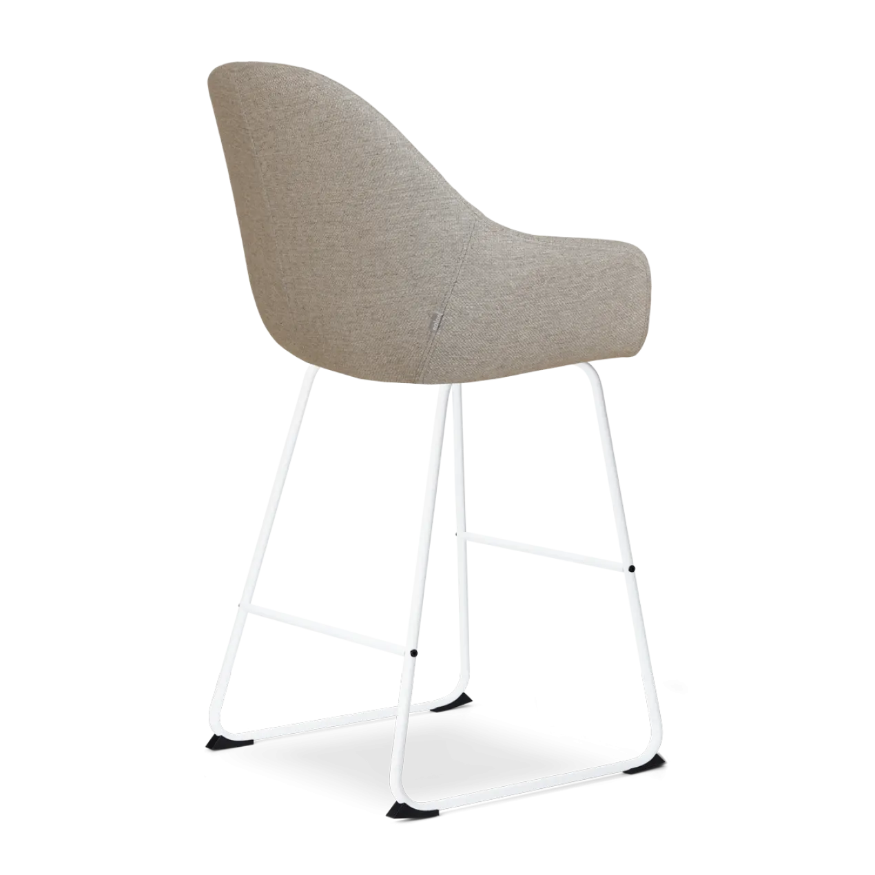 Barkruk Nino-Mae warm grijs - wit onderstel - 65 cm