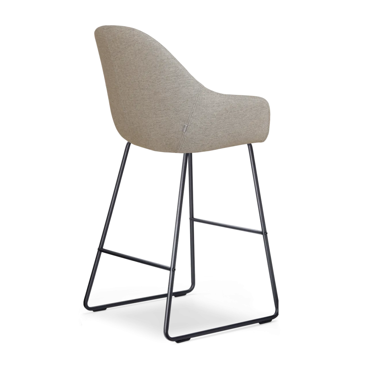 Barkruk Nino-Mae warm grijs - zwart onderstel - 75 cm