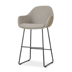 Barkruk Nino-Mae warm grijs - zwart onderstel - 65 cm