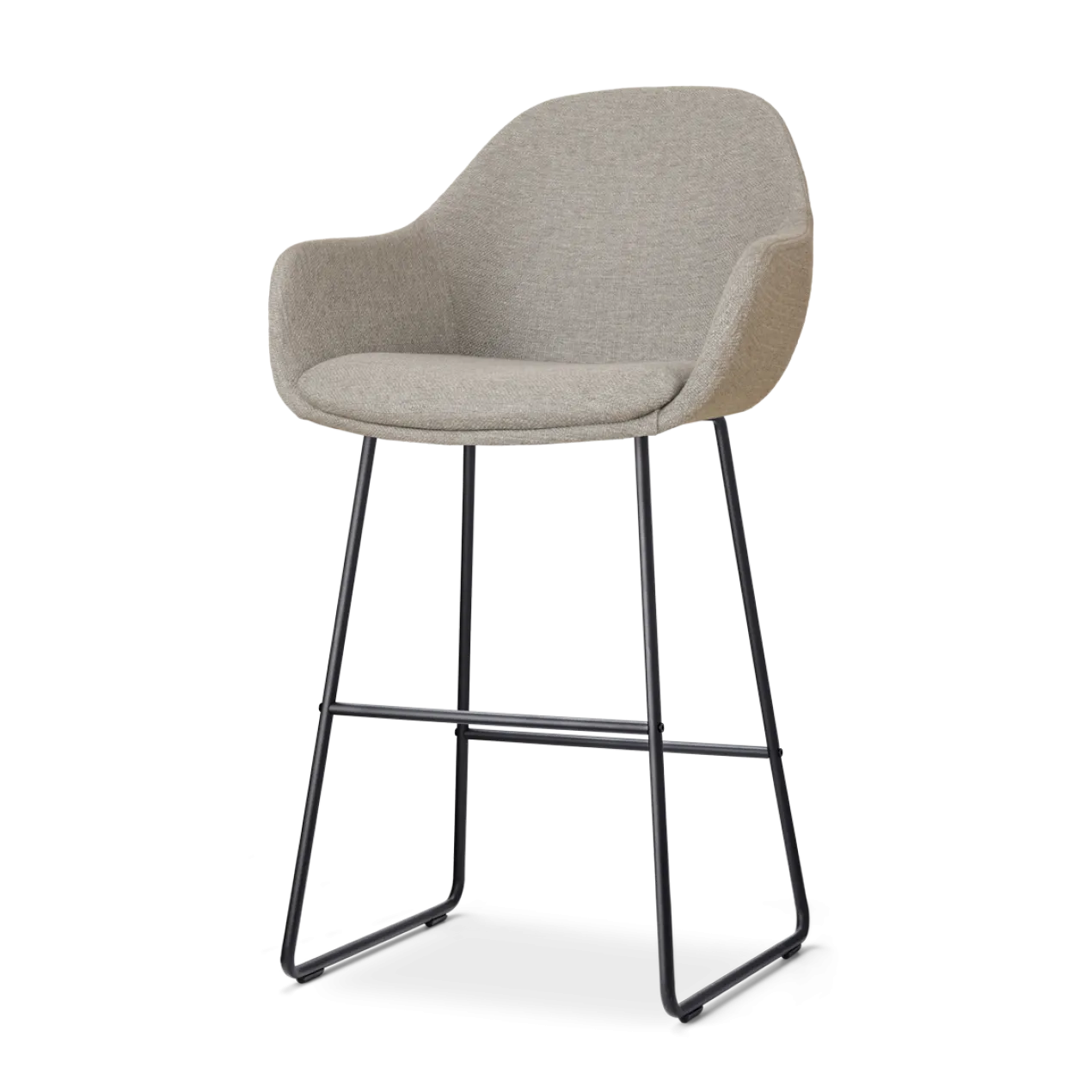 Barkruk Nino-Mae warm grijs - zwart onderstel - 65 cm