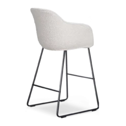 Barkruk Nino-Mare bouclé beige - zwart onderstel - 65 cm