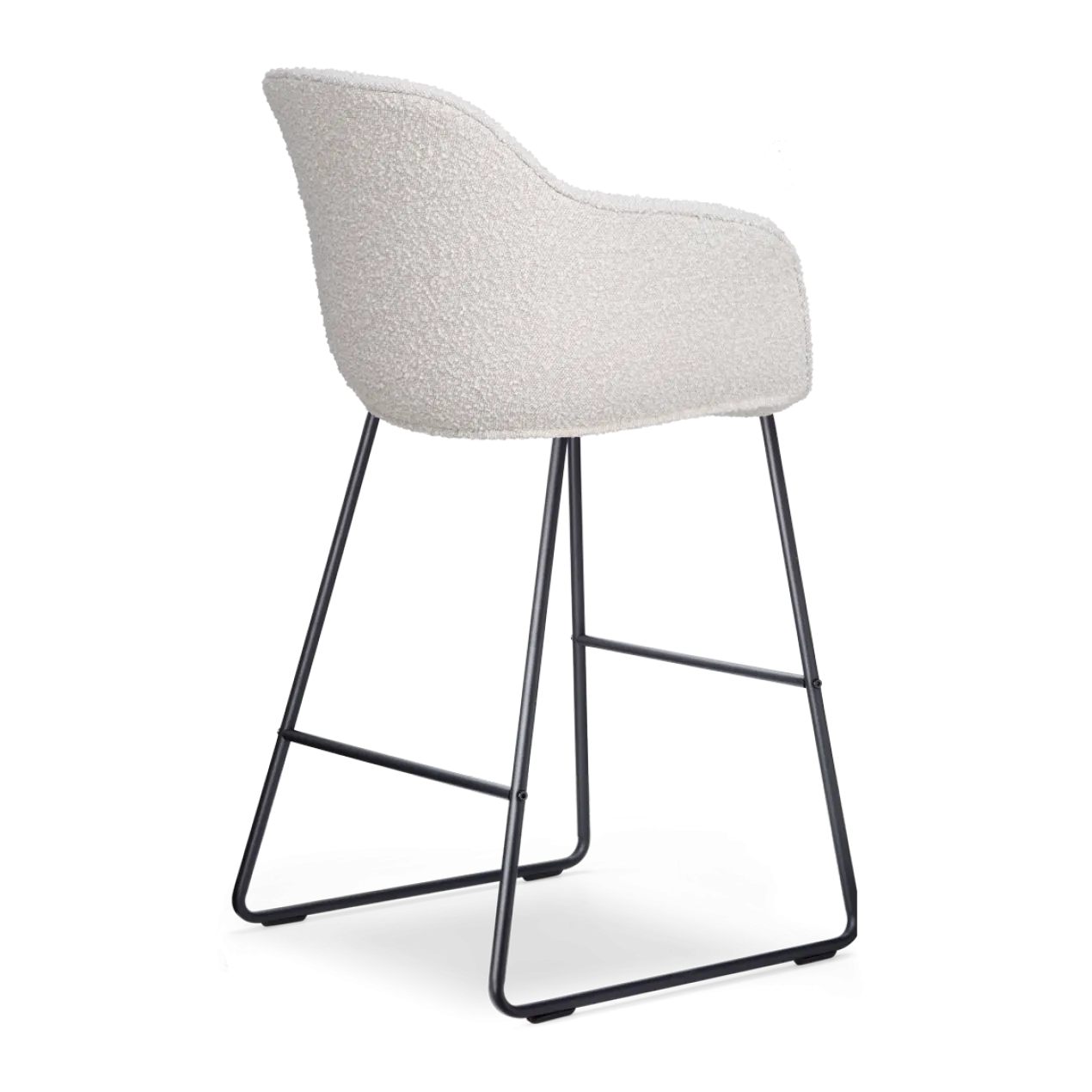 Barkruk Nino-Mare bouclé beige - zwart onderstel - 65 cm