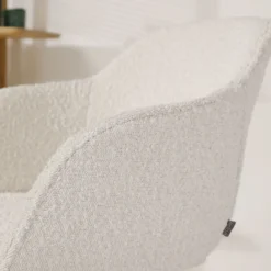 Barkruk Nino-Mare bouclé beige - zwart onderstel - 65 cm