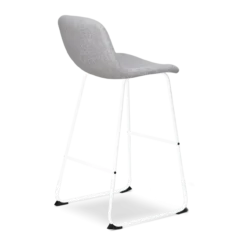 Barkruk Nino-Mats grijs - wit onderstel - 75 cm