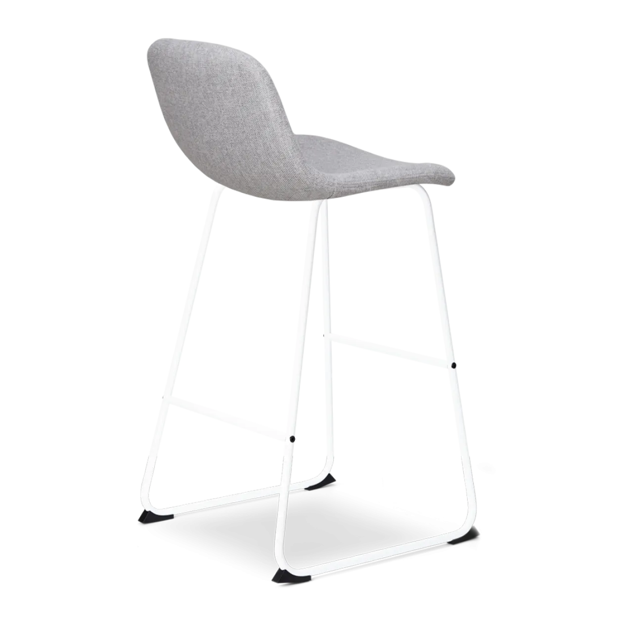 Barkruk Nino-Mats grijs - wit onderstel - 75 cm